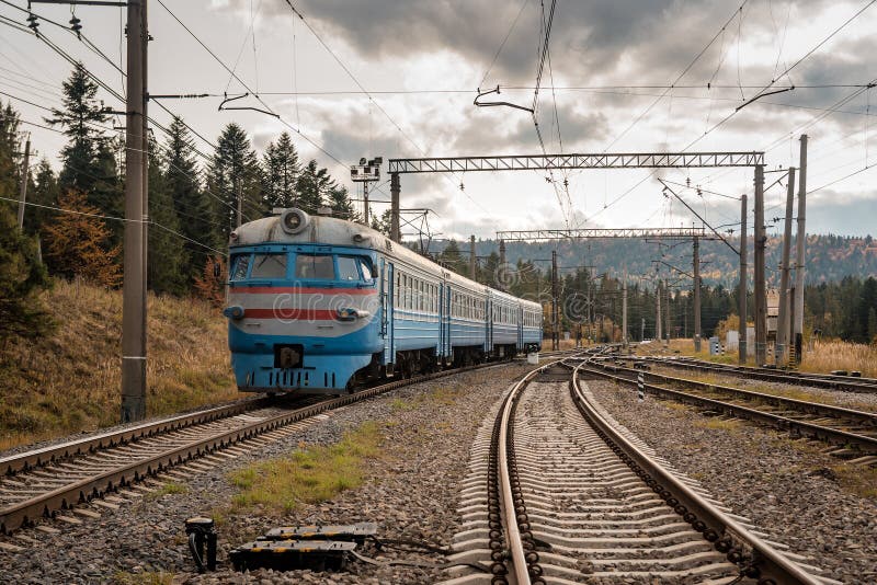 Passenger Electric Train of Four Cars Stock Photo Image of journey, electric 214616362