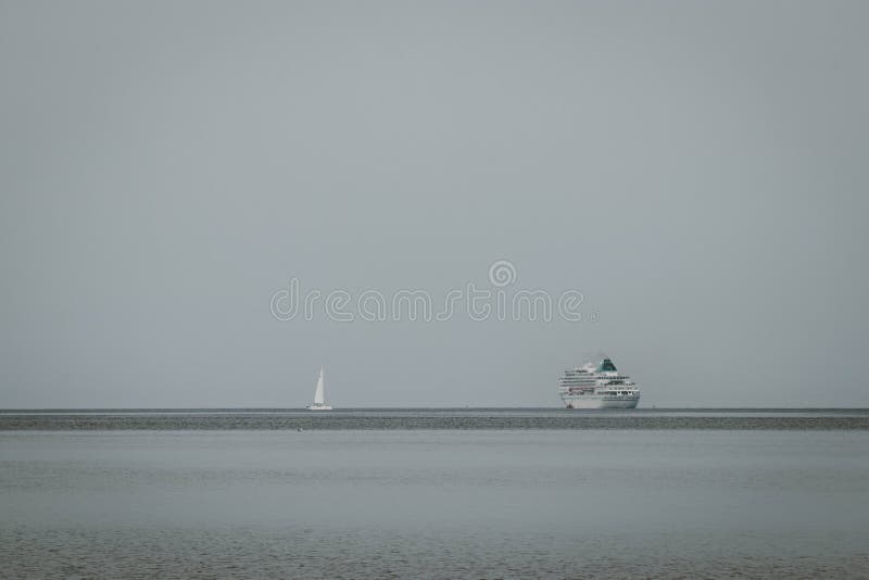 A Passenger Ferry Going To the Sea, a Romantic Journey by Sea, Sails ...