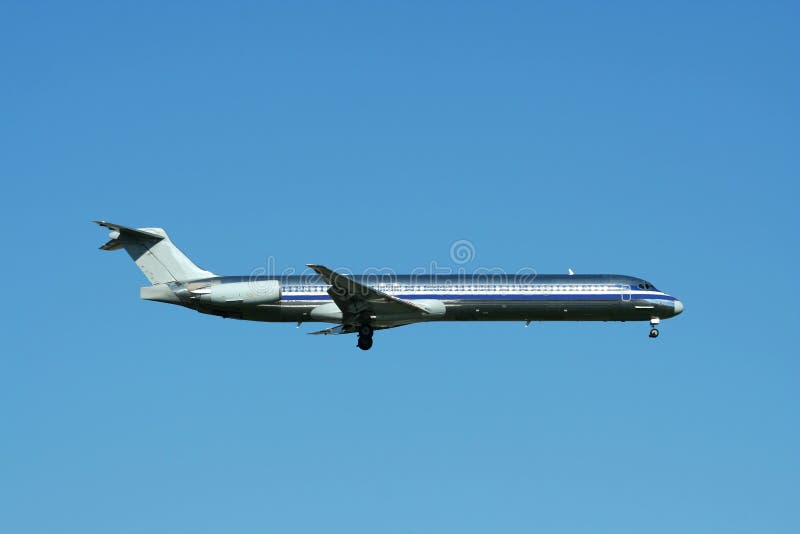 Passenger jet plane landing