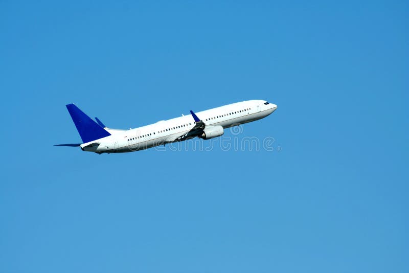 Passenger jet plane taking off