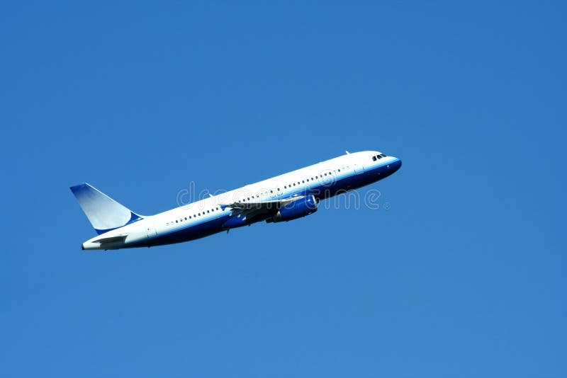 Passenger jet plane taking off