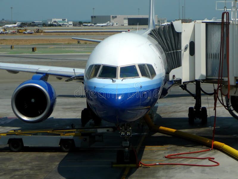 Passenger jet at terminal gate