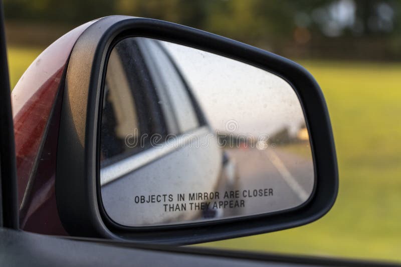 Passenger side view mirror objects in mirror are closer than they appear