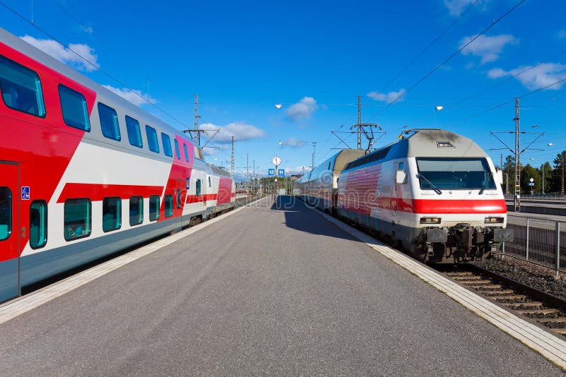 Passenger Trains in Finland Stock Photo Image of route, electric