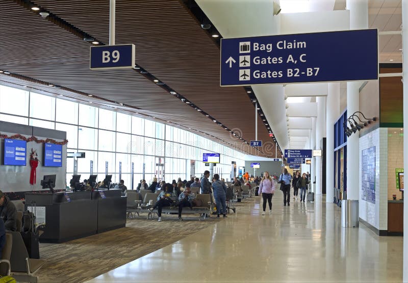 Airport passengers at departure gate in New Orleans