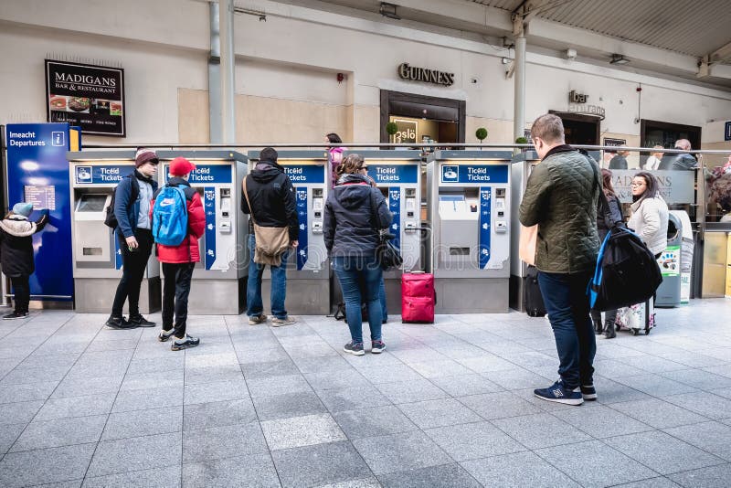 Passengers Buying a Ticket in the Connolly DART Train Station in Dublin  Editorial Stock Image - Image of electric, house: 168310459