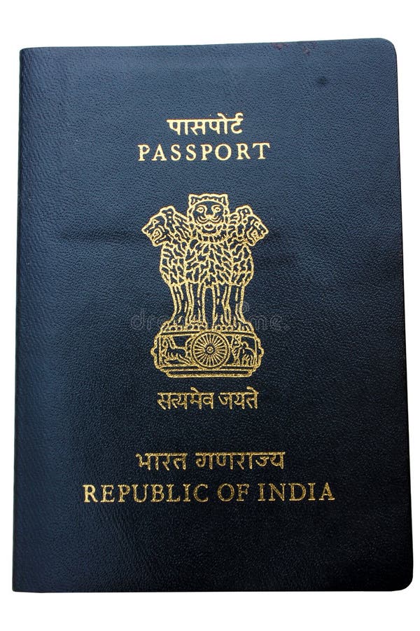 Indian passport isolated on white background. Indian passport isolated on white background