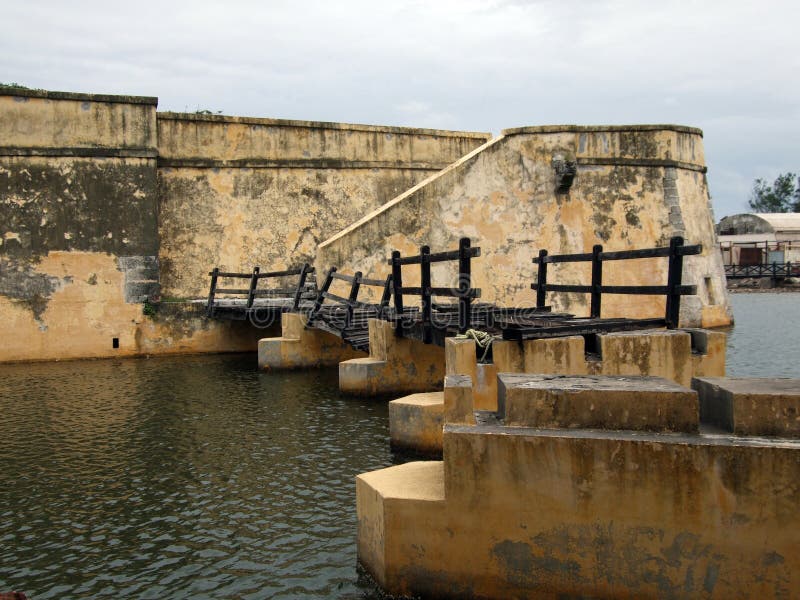 Photo of damaged bridge at Fort San Juan De Ulua in Veracruz Mexico. This fort defended Mexico in 3 wars later serving as a prison, now it is a museum. Photo of damaged bridge at Fort San Juan De Ulua in Veracruz Mexico. This fort defended Mexico in 3 wars later serving as a prison, now it is a museum.