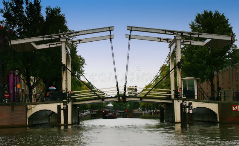Passerelle de Niewe Herengracht, Amsterdam, Hollande images libres de droits Passerelle de Niewe Herengracht, Amsterdam, Hollande images libres de droits