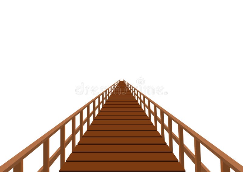 Passerelle en bois avec une balustrade illustration stock