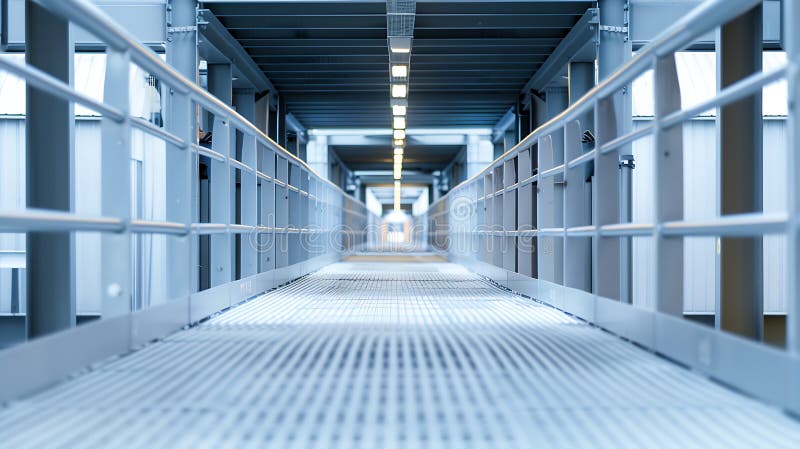 Passerelle generative con tetto in impianti industriali. concetto aziendale. Aizione generativa : passerelle dei tetti con sede in impianti industriali.