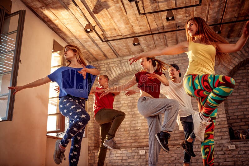 Passion dance team - Group of dancer exercising dance training in studio