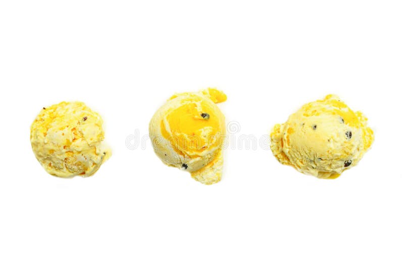 Passion Fruit Ice Cream Ball Isolated Stock Image Image of healthy