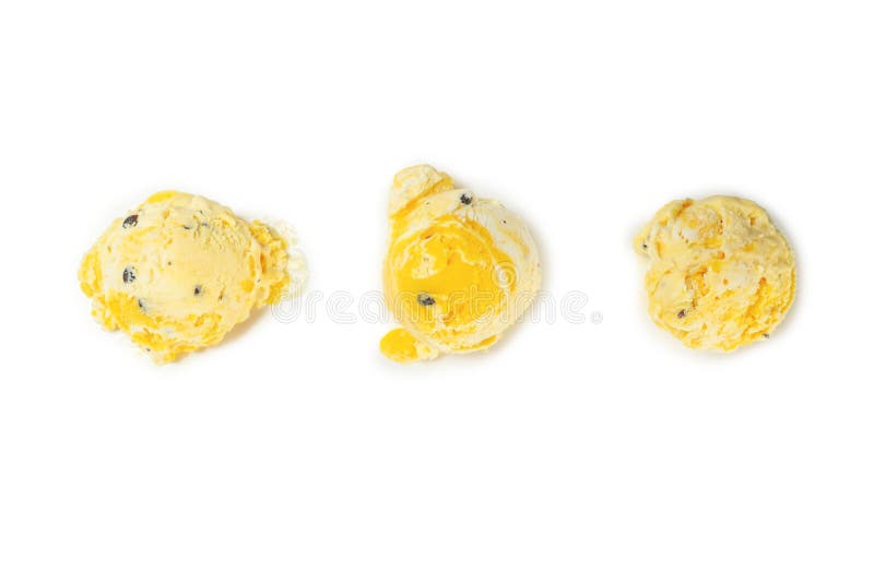 Passion Fruit Ice Cream Ball Isolated Stock Photo Image of icecream