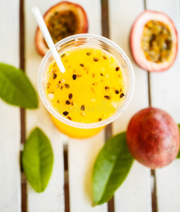 Passion Fruit Smoothie by Fresh Ingredients Stock Photo Image of