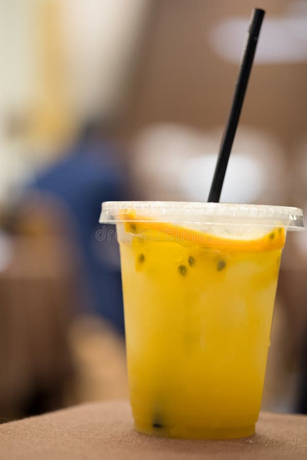 Passion Fruit Soda Drink with Ice Stock Image Image of sweet, glass