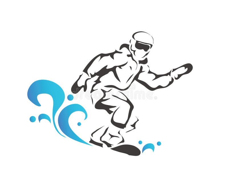 Passionate Winter Sports Professional Snow Boarding Athlete Logo vector illustration Passionate Winter Sports Professional Snow Boarding Athlete Logo vector illustration