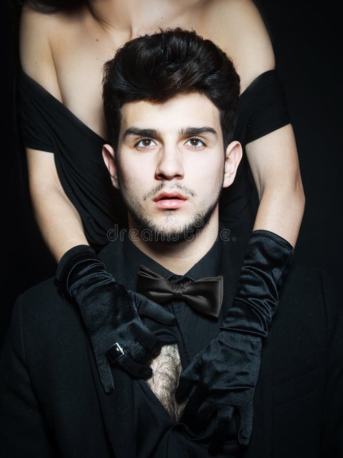 Passionate young couple stock photos