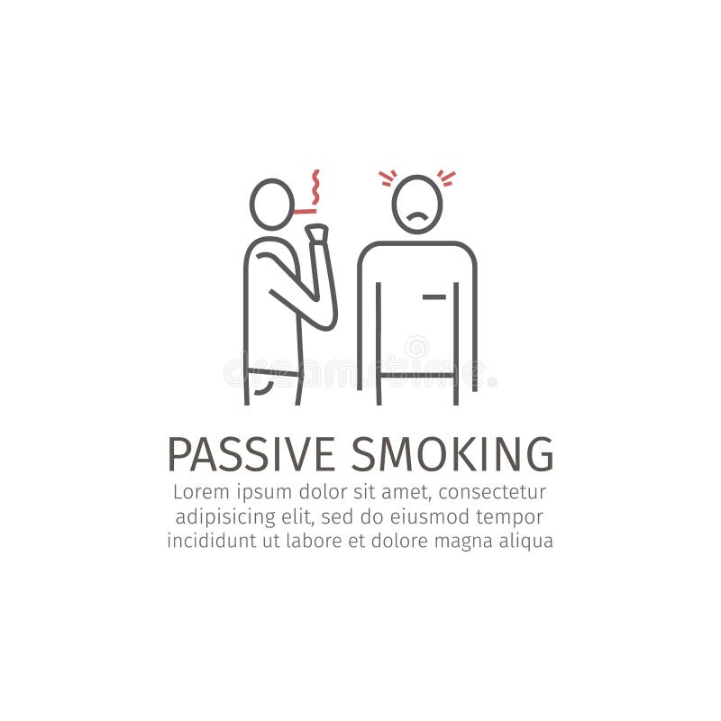 Passive Smoking Concept Of Landing Page With People Standing Near Men With Hookah And Cigarette