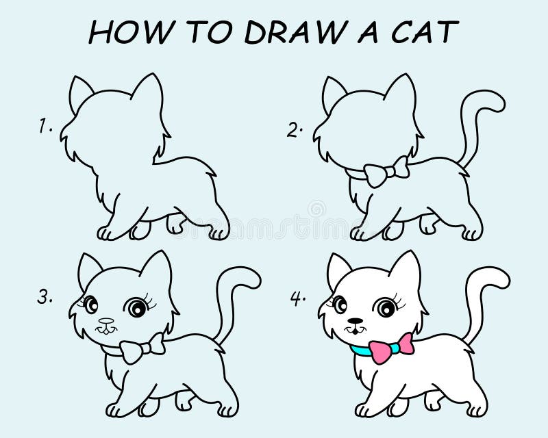 Tutorial - Como desenhar gatos / How to draw cats 