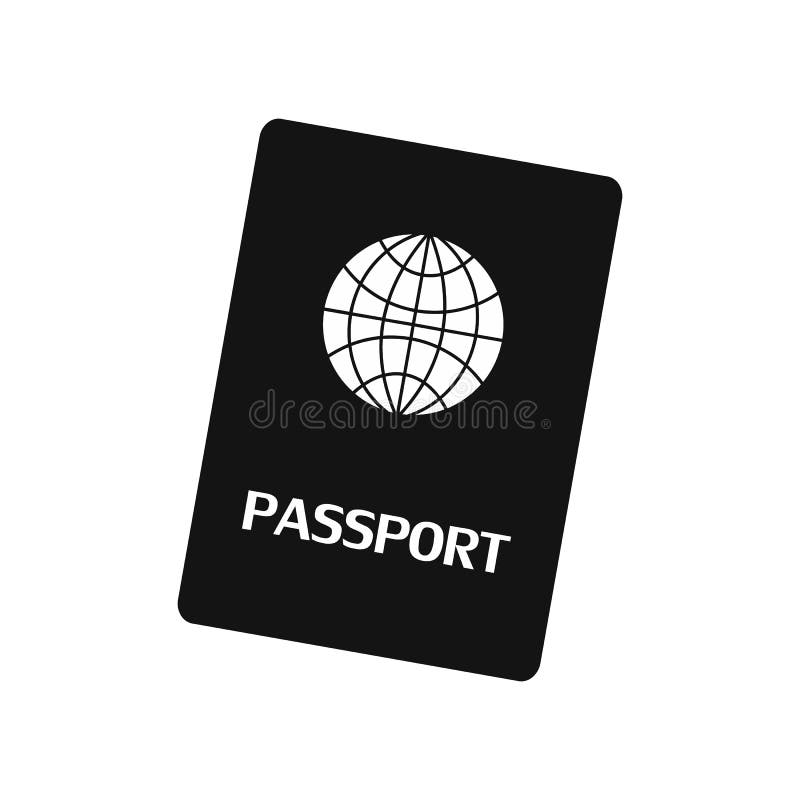 Passport black simple icon stock vector. Illustration of foreign - 79755933