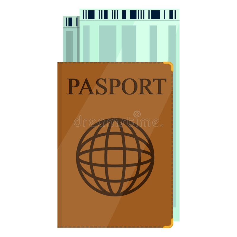 Passport Cover with Map. Red Passport Cover with Globe. International