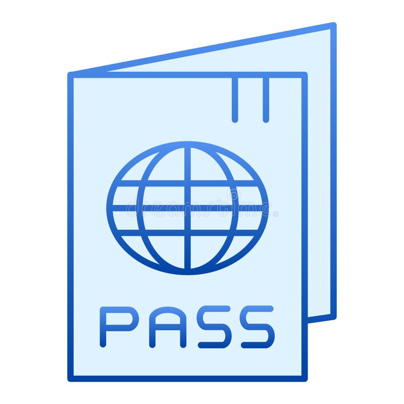 Passport flat icon. Identification document blue icons in trendy flat style. Tourism gradient style design, designed for royalty free illustration Passport flat icon. Identification document blue icons in trendy flat style. Tourism gradient style design, designed for royalty free illustration