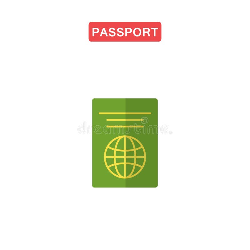 Passport flat icon stock illustration Passport flat icon stock illustration