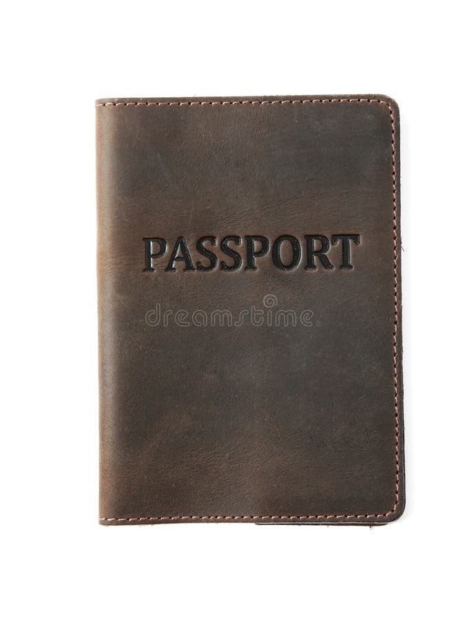 Passport in Red Leather Case Isolated on White Stock Image Image of country, leather 253999323