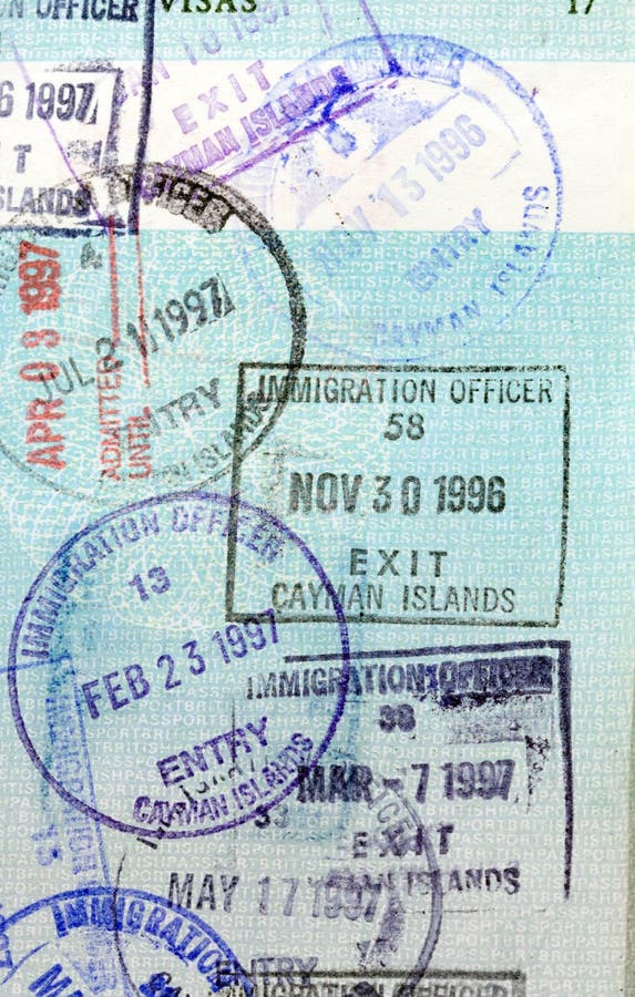 Passport Stamps Cayman Islands Stock Image Image of destination