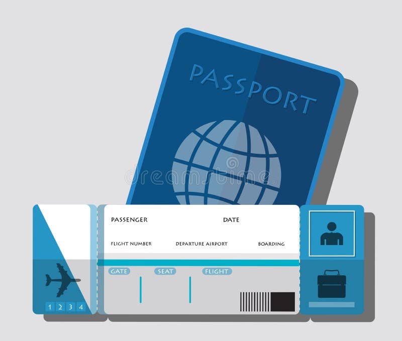 Passport and ticket vector illustration