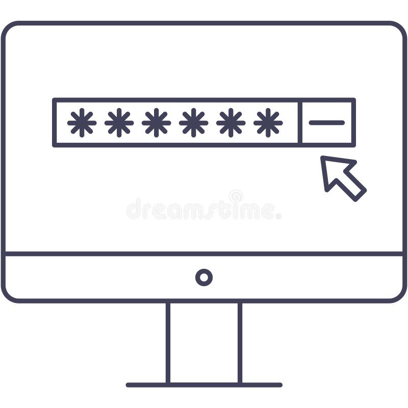 Password computer vector secure login flat icon stock illustration