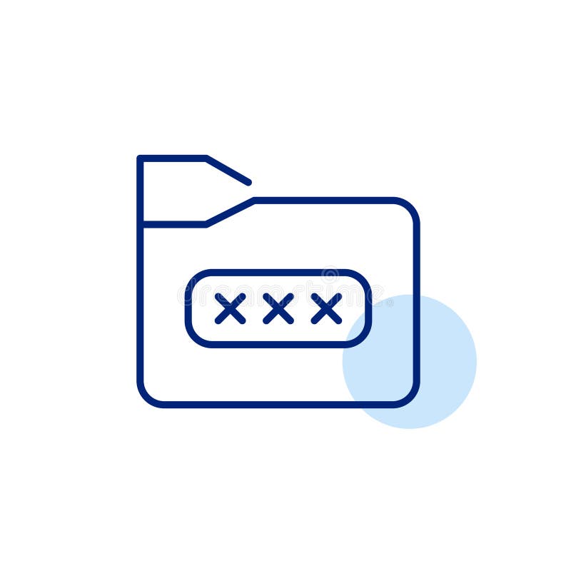 Password enabled file folder access. Pixel perfect, editable stroke icon royalty free illustration