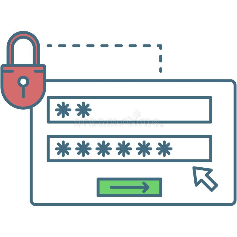 Password login icon, vector lock web symbol royalty free illustration