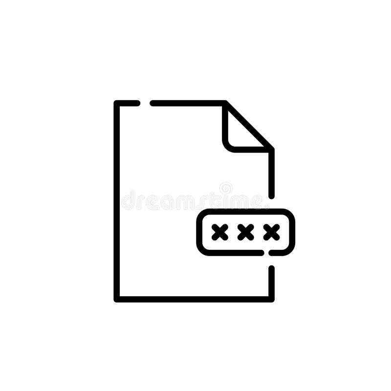 Password protected data. File and dialog box. Pixel perfect icon vector illustration