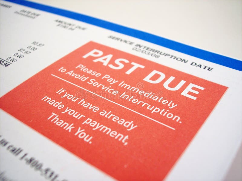 Past Due Notice of Delinquent Account Late Payment Stock Image Image