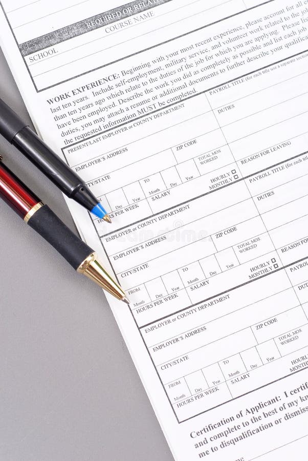 Past Employment stock photos