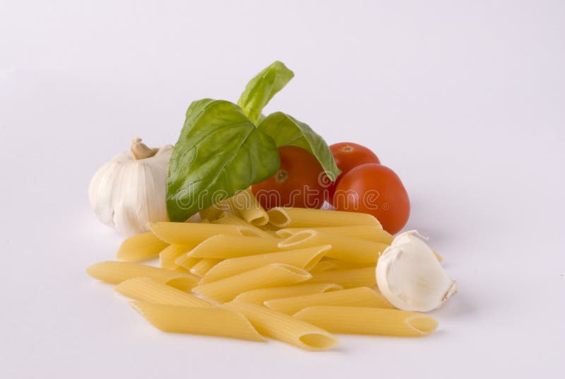 Pasta with tomatos and basil. Italian pasta spaghett stock images, royalty-free photos and pictures