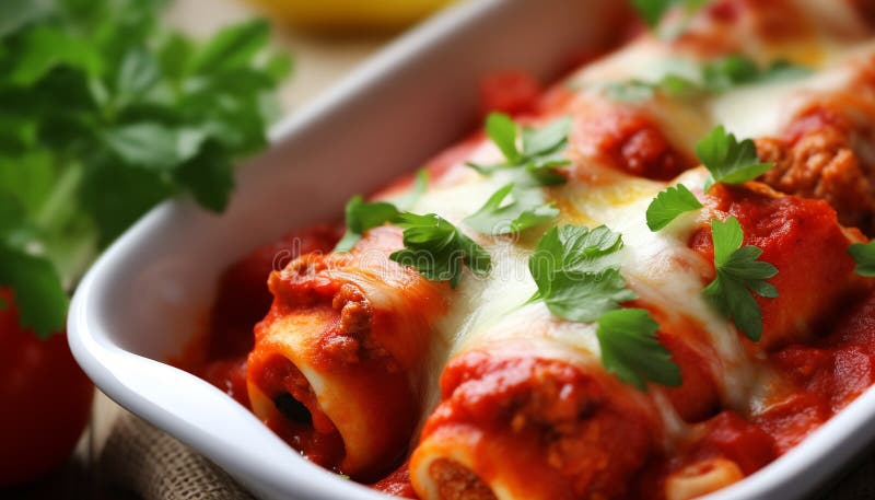 Pasta appena cotta con salsa di pomodoro saporita generata dall'ai royalty illustrazione gratis