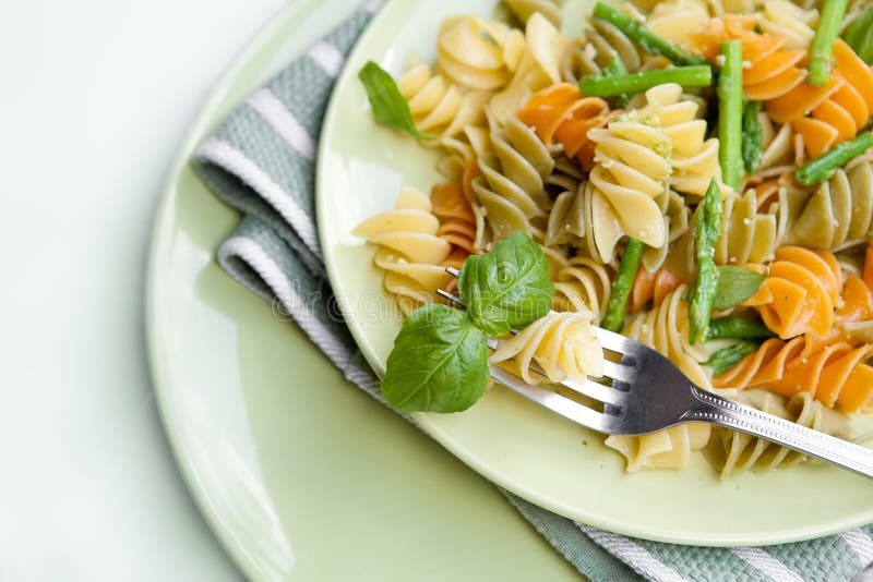 Pasta with Asparagus and Rocket Pesto Stock Photo Image of cuisine