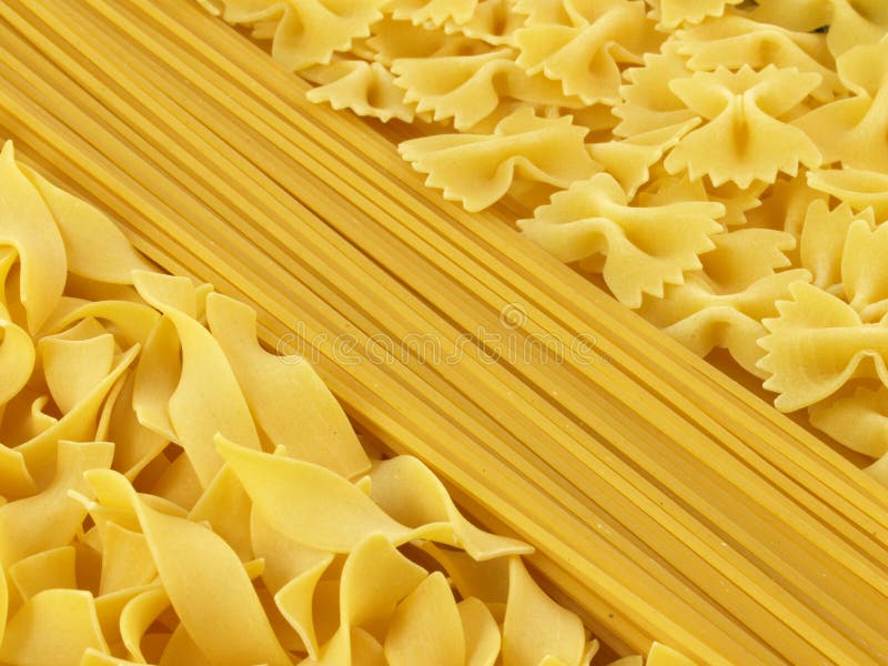 Background made of pasta: tagliatelle, spaghett and farfalle. Italian pasta spaghett stock images, royalty-free photos and pictures