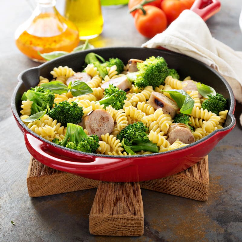 Pasta Bake with Sausage and Broccoli Stock Image Image of dinner