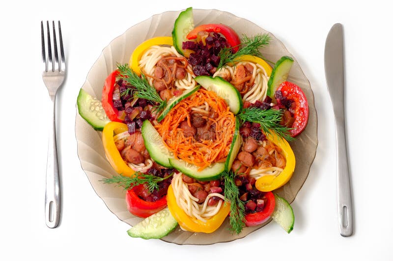 Pasta with Beans and Vegetables Stock Image Image of medley, farrago