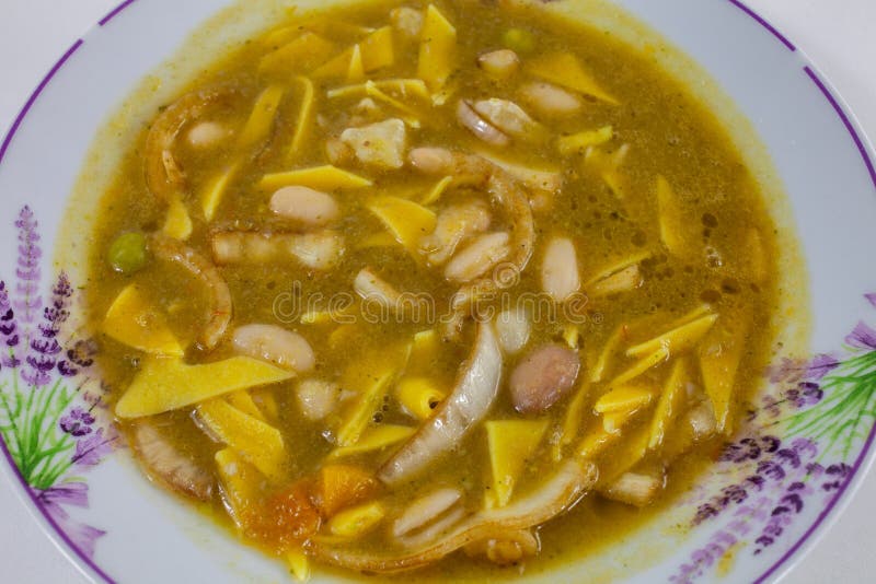 Pasta and Beans Winter Minestrone Typical Italian Dish Stock Photo