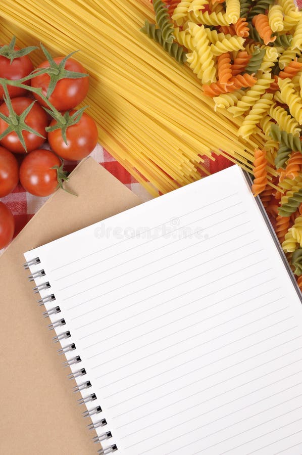 Italian Pasta with Blank Recipe Book, Cookbook, and Chopping Board