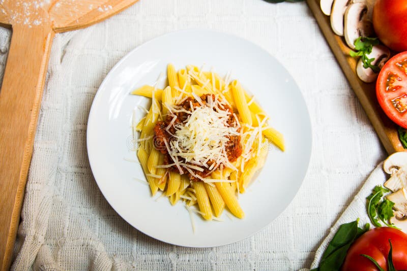 Pasta Bolognese. the Traditional Bolognese Sauce Recipe Contains only a