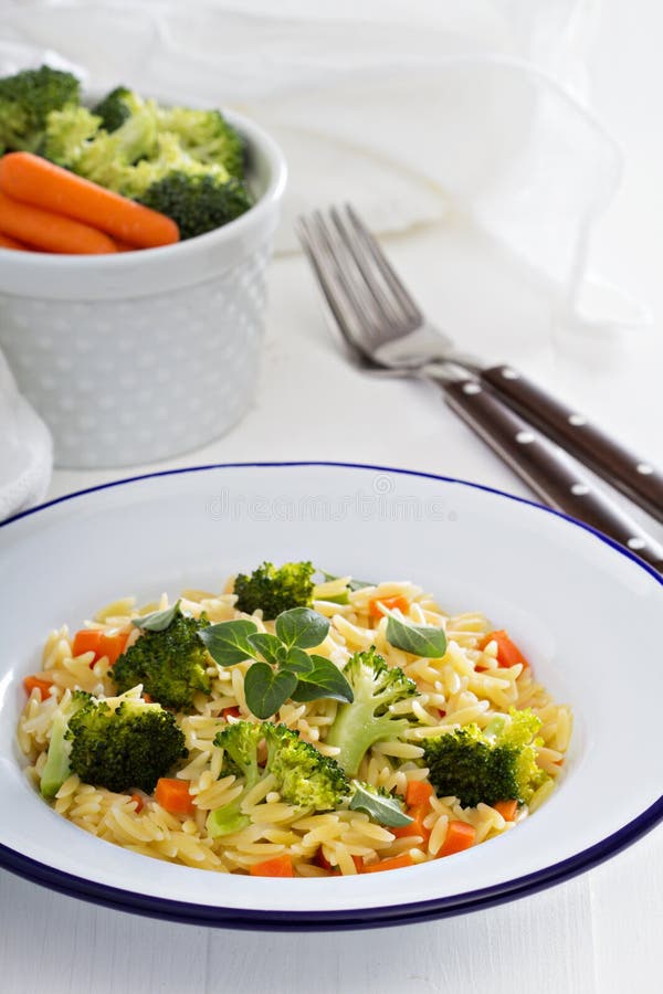 Pasta with Broccoli and Carrot Stock Photo Image of macaroni, lunch