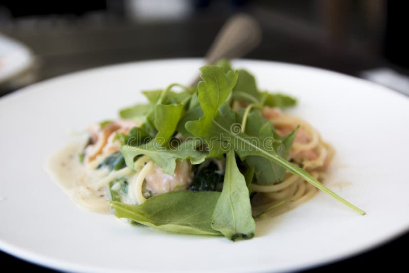 Pasta in Cafe stock image. Image of dark, bicycle, dining 96335253