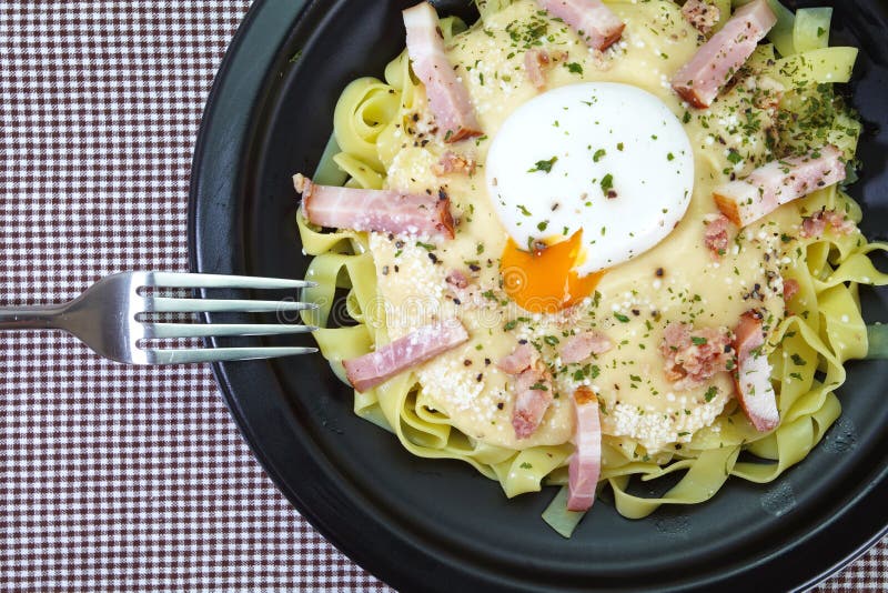 Pasta Carbonara stock photo. Image of cooking, noodles 42031218