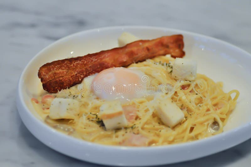 Pasta or Pasta Carbonara ,spaghetti or Spaghetti Carbonara and Soft